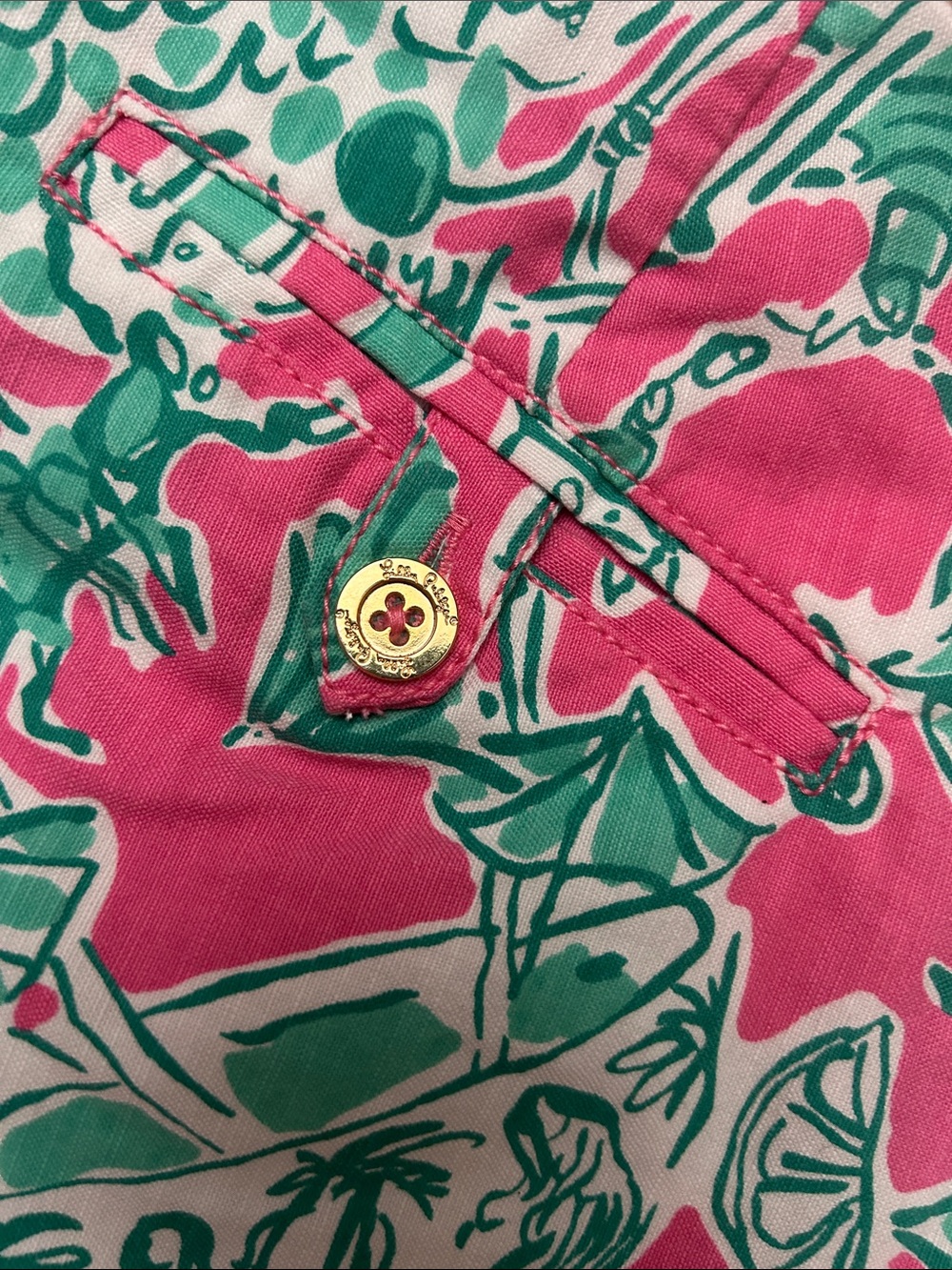 Lilly Pulitzer scorpion bowl printed crop cotton blend pants size 10 - Picture 14 of 16